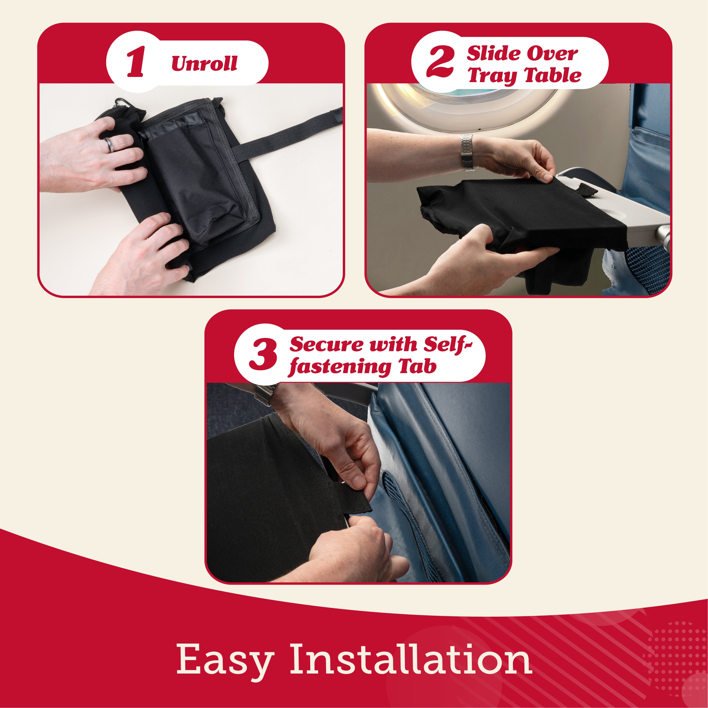 Airplane Tray Table Cover - Sanitary Cover & Seat Back Organizer
