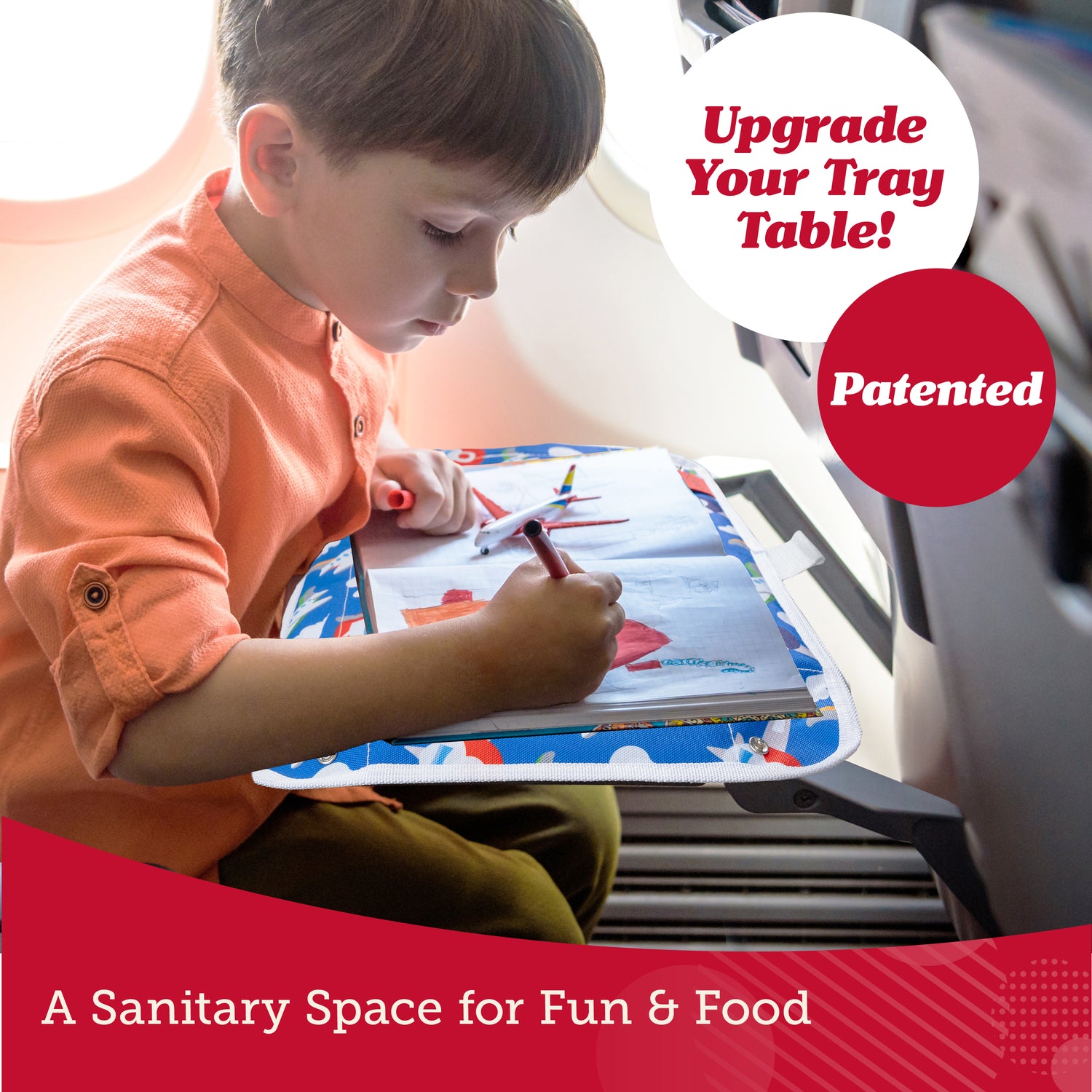 Airplane Tray Table Cover &amp; Tablet Holder